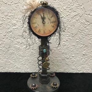 Steampunk free standing clock